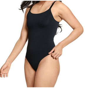 *NWT* Jockey Essentials Women's Seamless Thong Back Bodysuit  Black XL